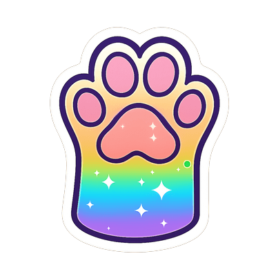 Rainbow Paw Cat